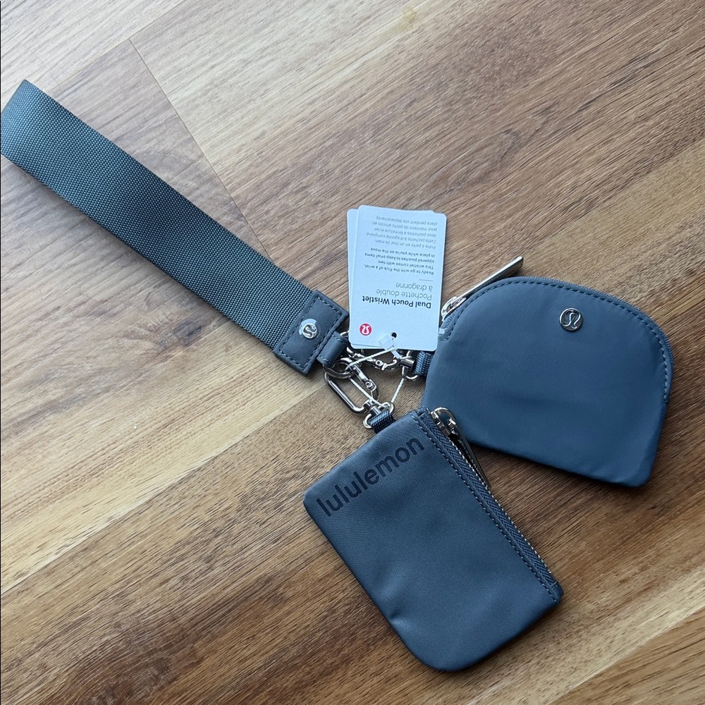 NWT Lululemon Gray Wristlet Set